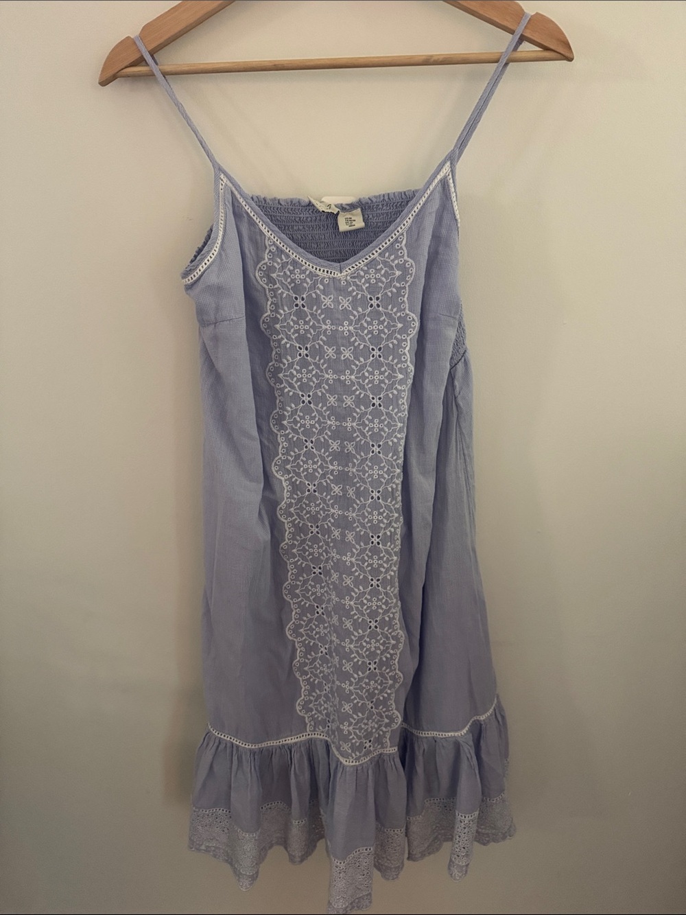 Joie Women’s Periwinkle Blue Eyelet Lace Embroidered Mini Dress Boho Size M